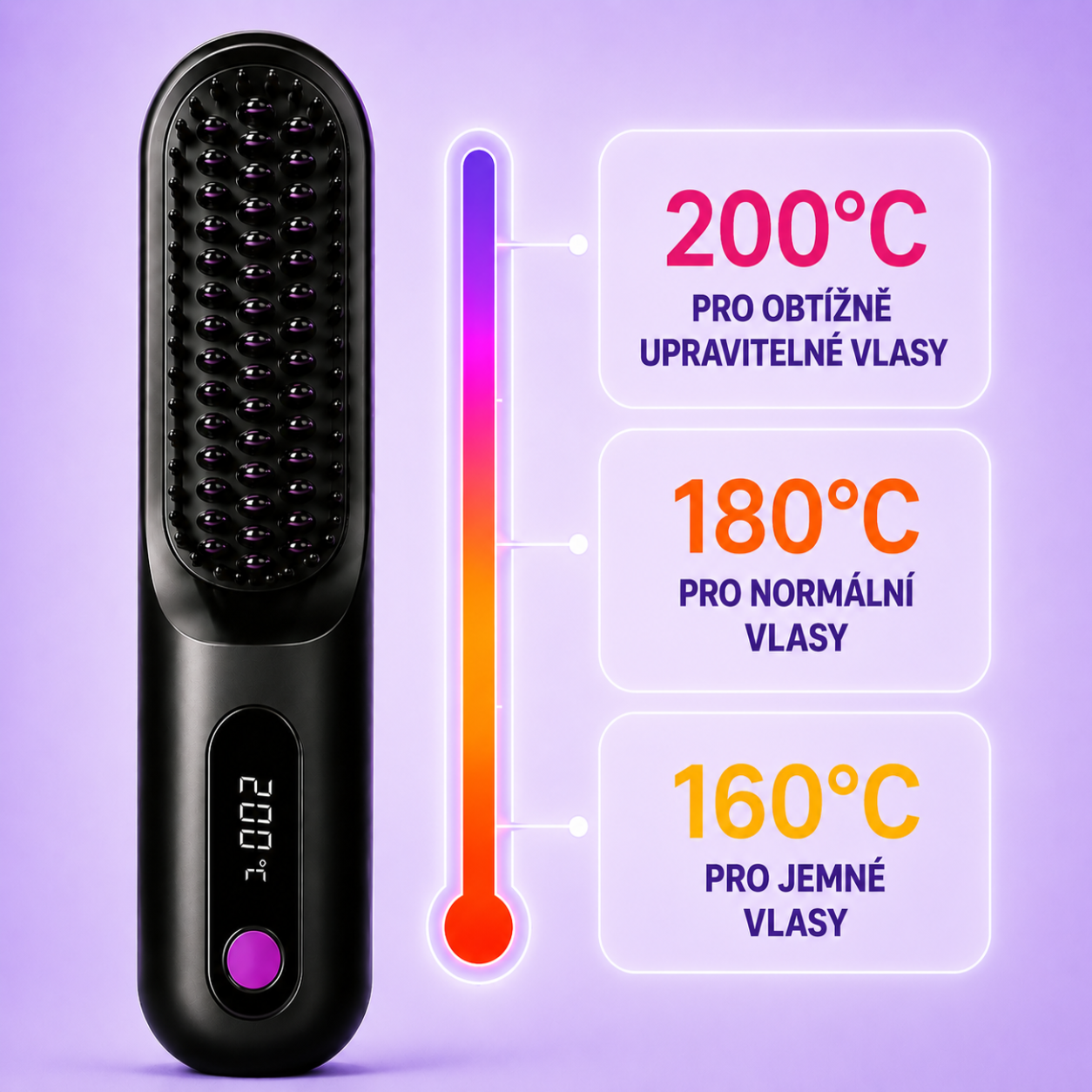 ASENCE® Bezdrátový styler pro všechny typy vlasů