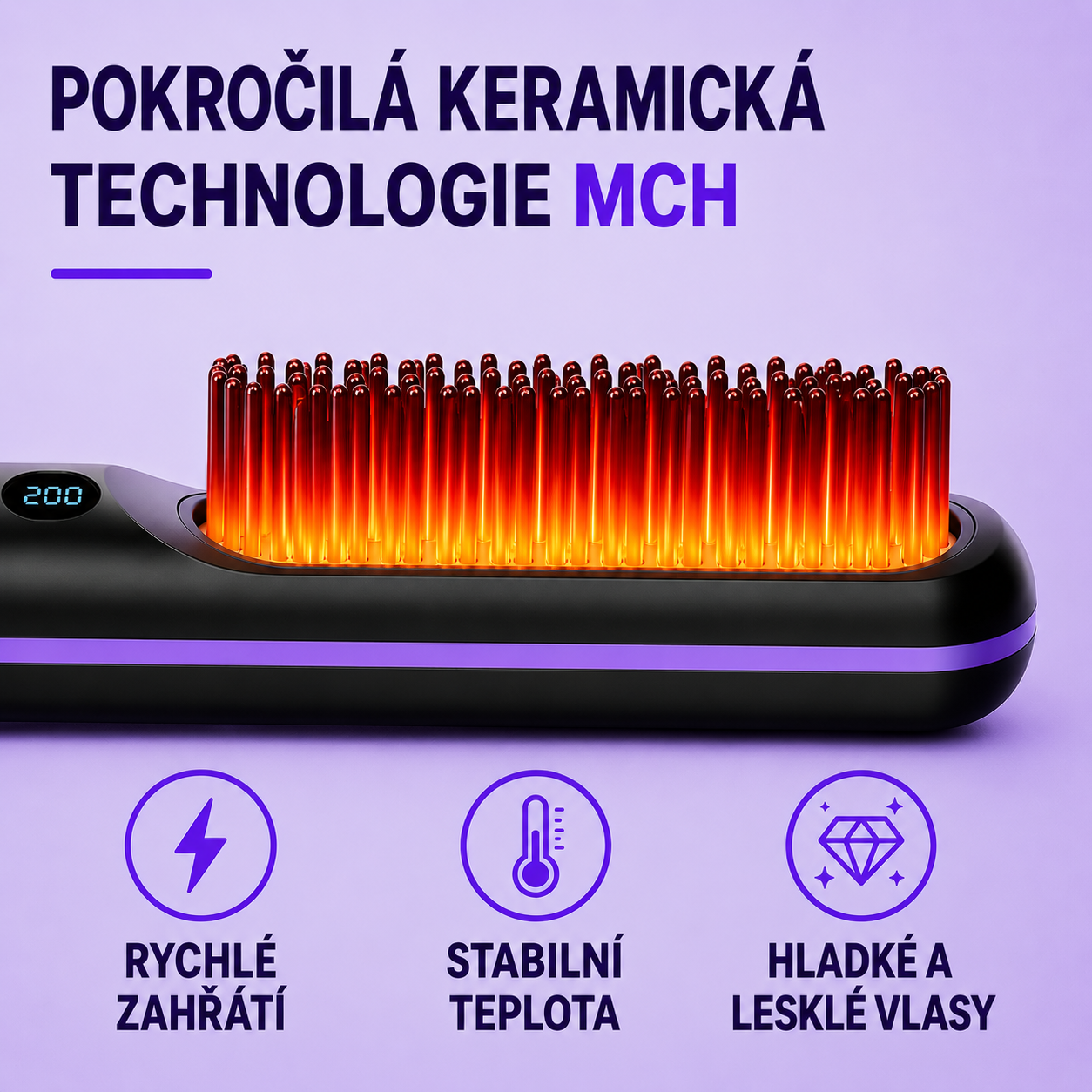 ASENCE® Bezdrátový styler pro všechny typy vlasů